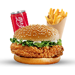 Chicken Fillet Burger Meal With 1 Pc Chicken 